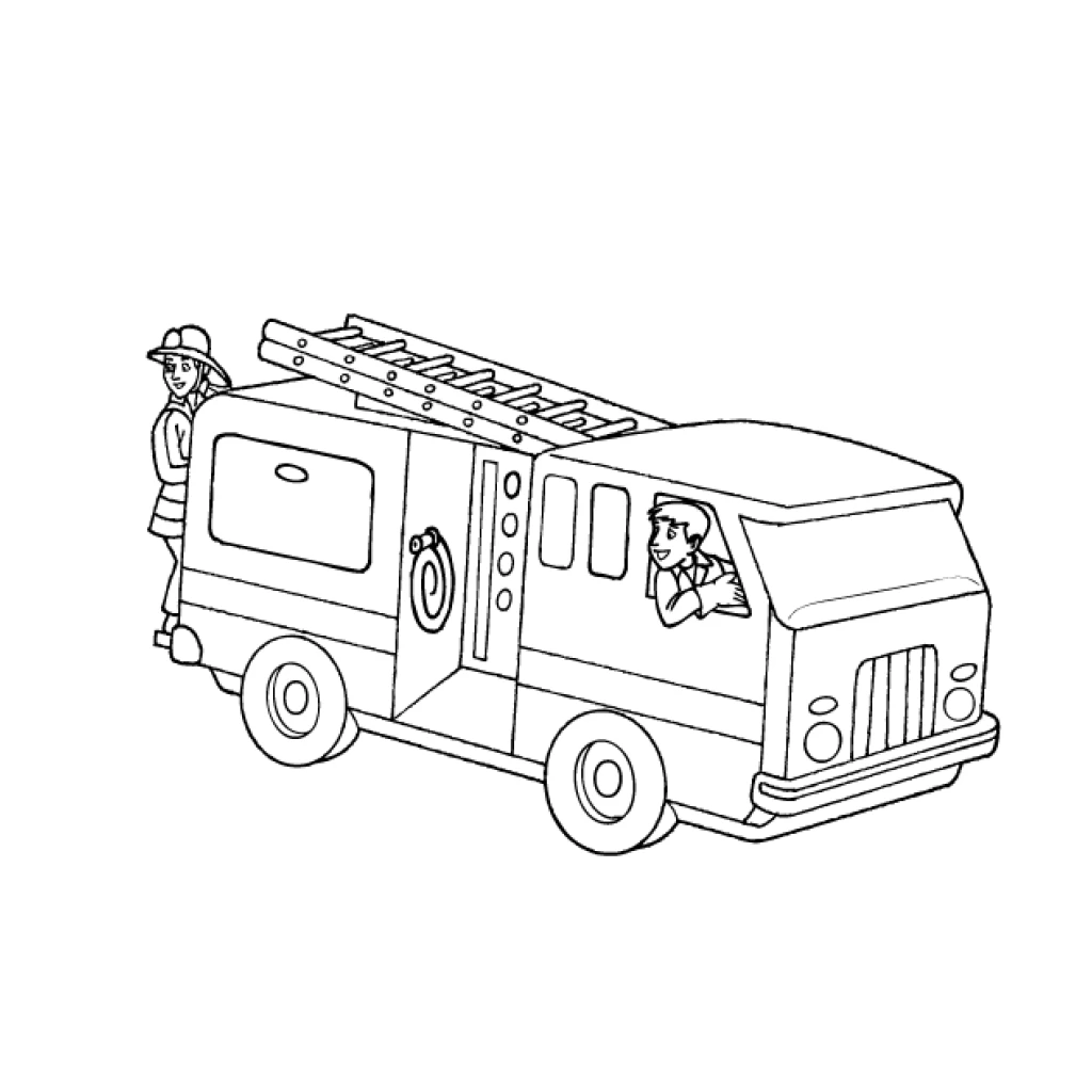 Desenho de Caminhão De Bombeiros para colorir e imprimir grátis