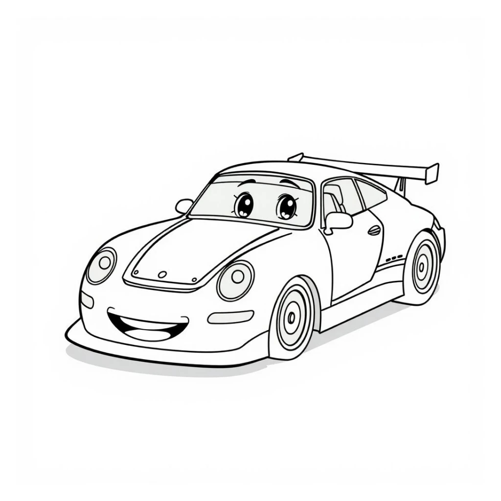 Desenho de Carro Divertido para colorir e imprimir grátis