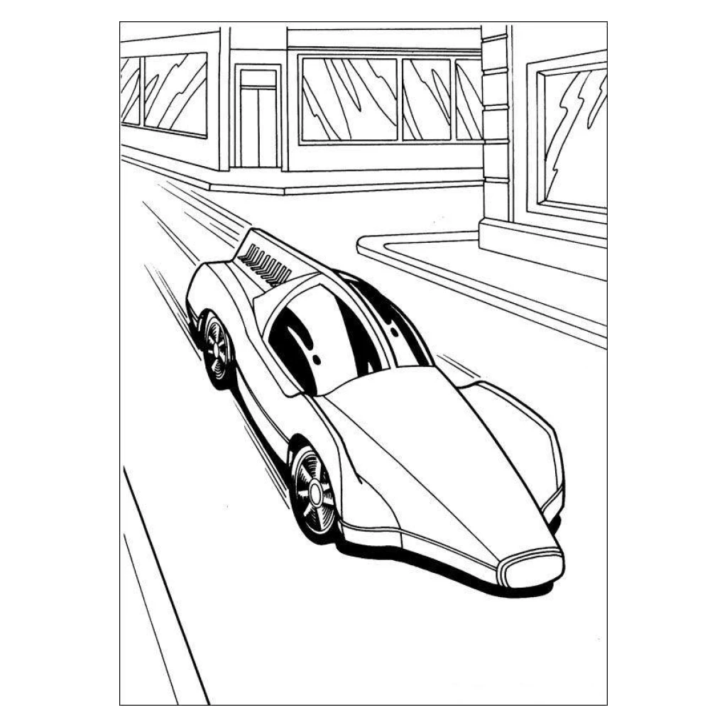 Hot Wheels Moving Car coloring page to print for free