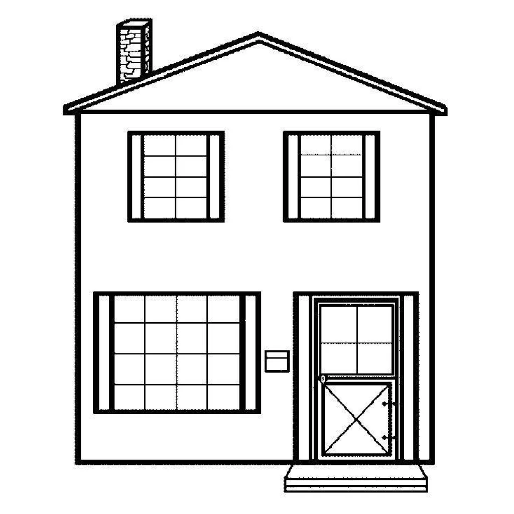 Desenho de Uma Casa Simples para colorir e imprimir grátis