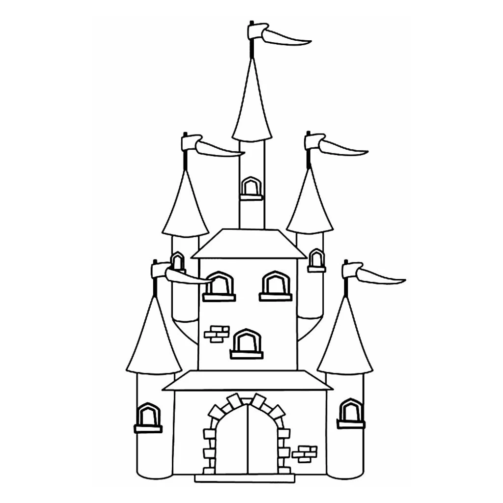 Desenho de Castelo Encantado para colorir e imprimir grátis