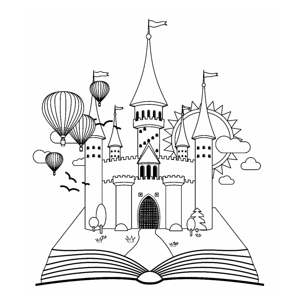 Desenho de Castelo Mágico para colorir e imprimir grátis