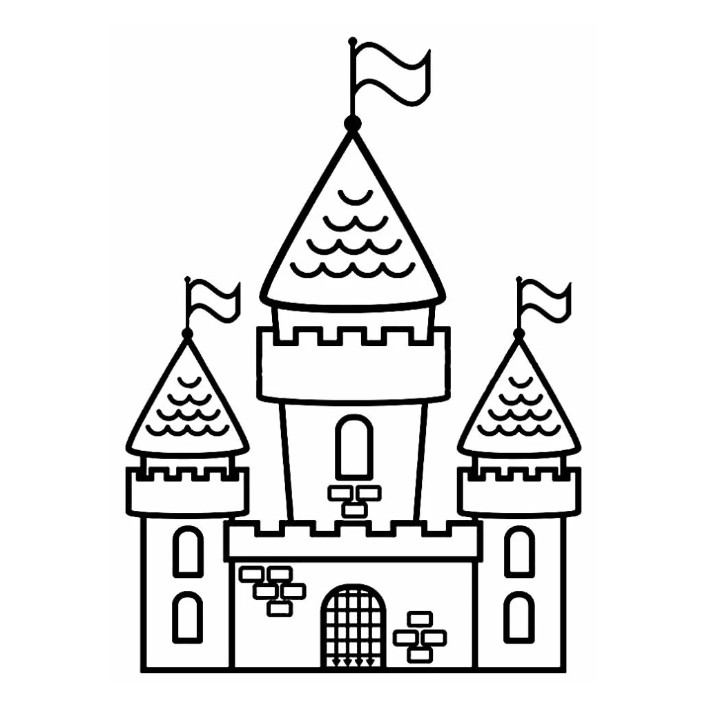 Desenho de Castelo para colorir e imprimir grátis