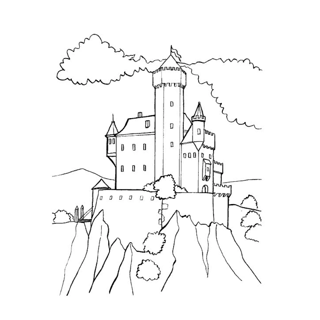 Desenho de Castelo Encantado para colorir e imprimir grátis