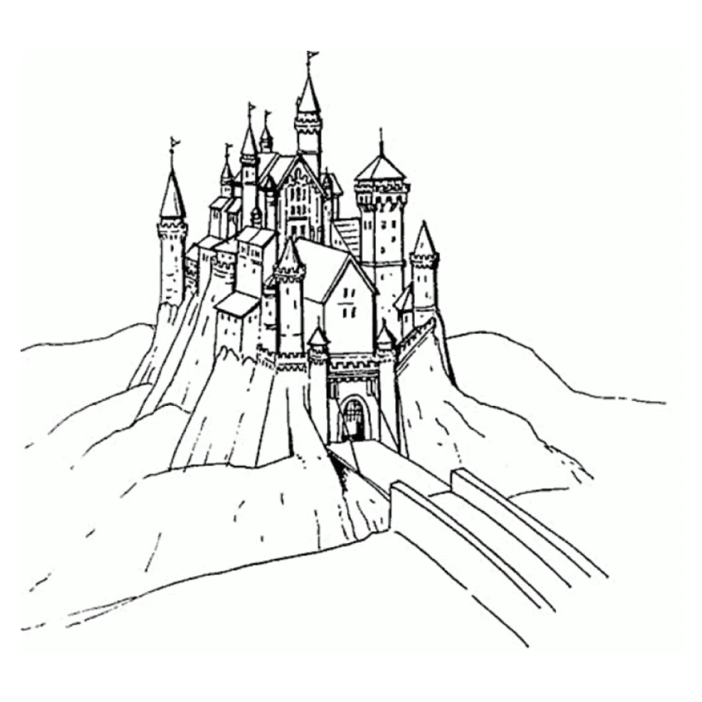 Desenho de Castelo Mágico para colorir e imprimir grátis
