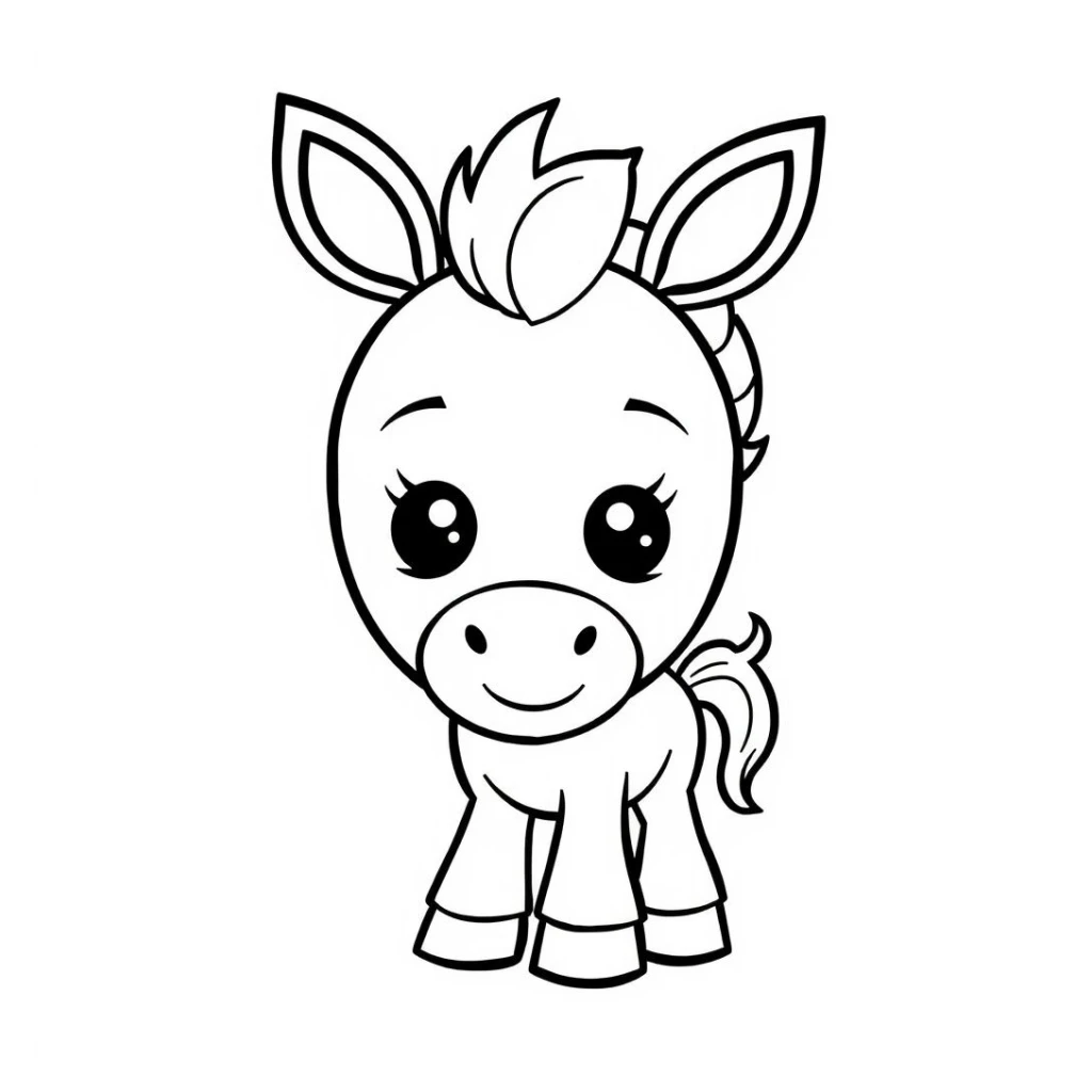 Cute Horse coloring page to print for free