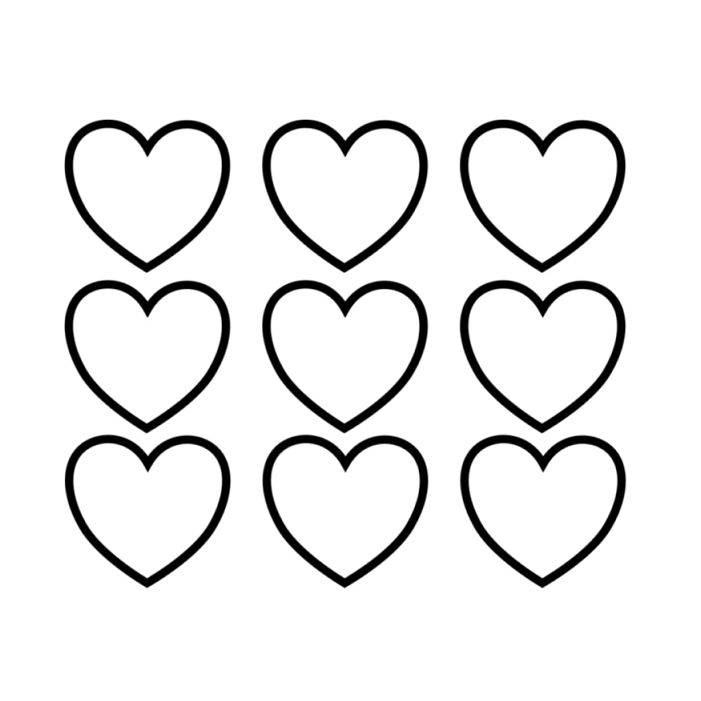 Hearts coloring page to print for free