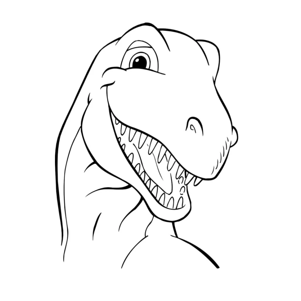 Happy Dinosaur coloring page to print for free