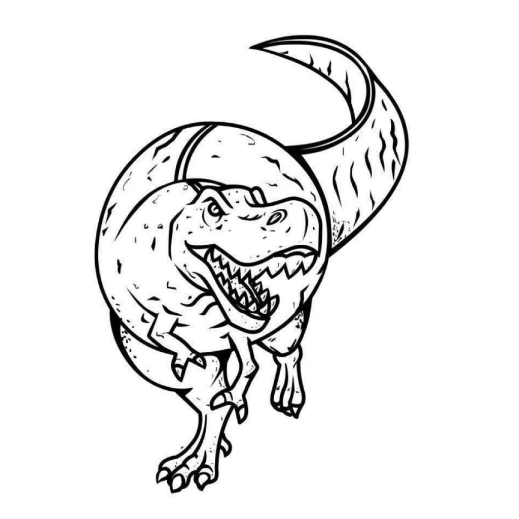 Tyrannosaurus Rex Dinosaur coloring page to print for free