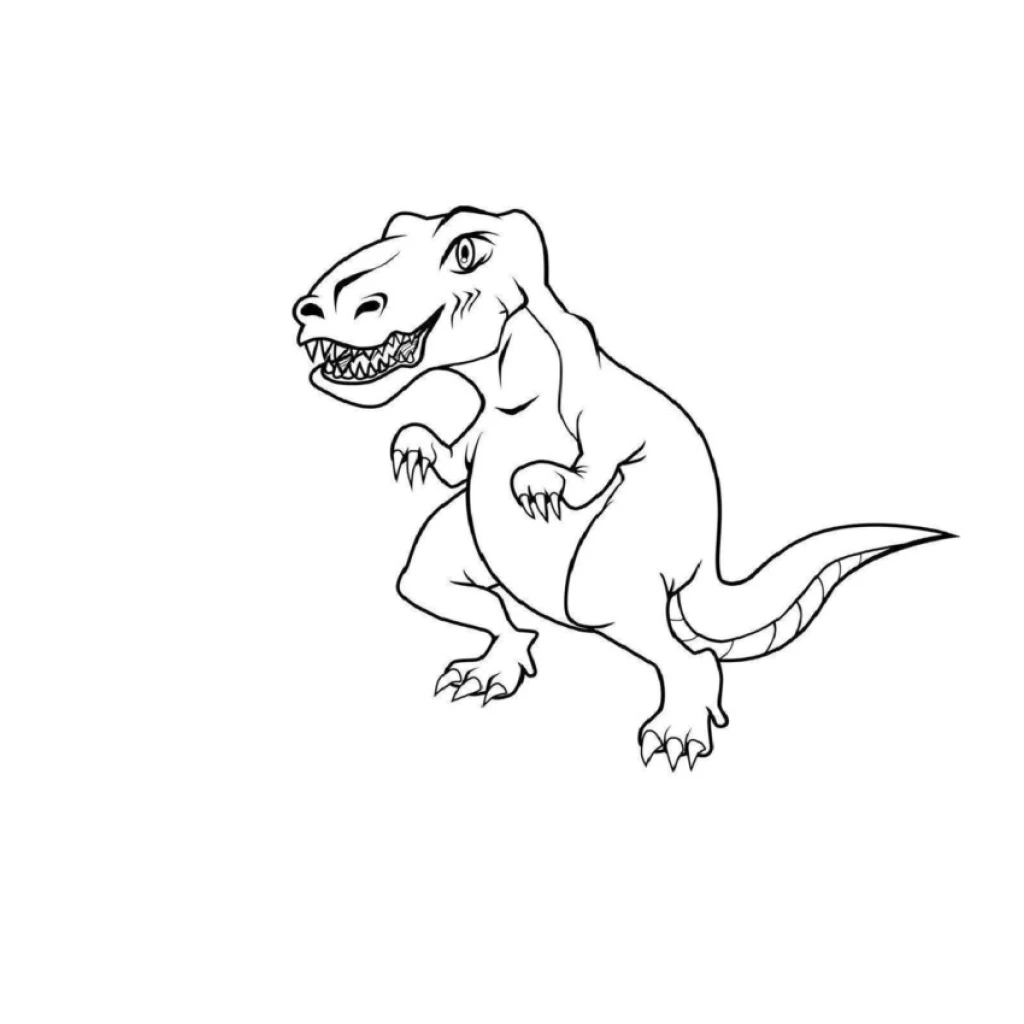 T-Rex Dinosaur coloring page to print for free