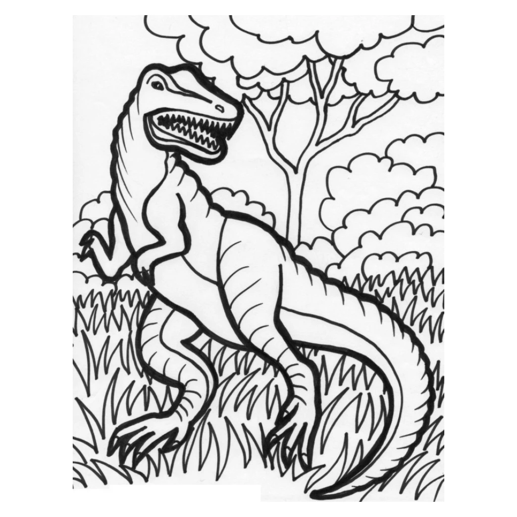 Dinosaur coloring page to print for free