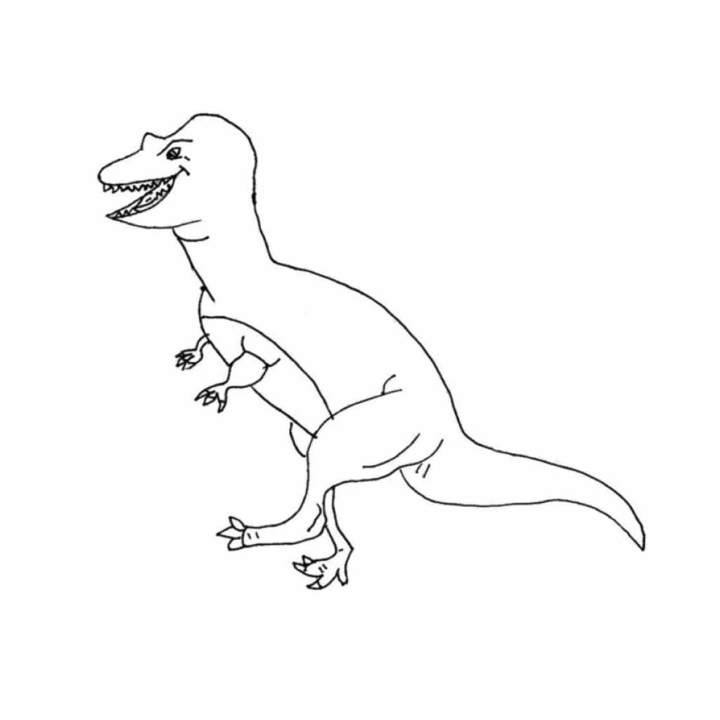 Tyrannosaurus Rex Dinosaur coloring page to print for free