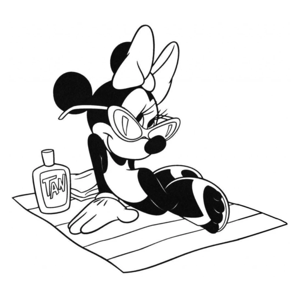 Desenho de Minnie para colorir e imprimir grátis