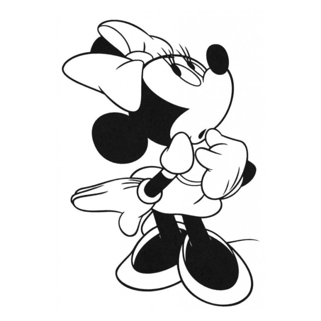 Desenho de Minnie Mouse para colorir e imprimir grátis