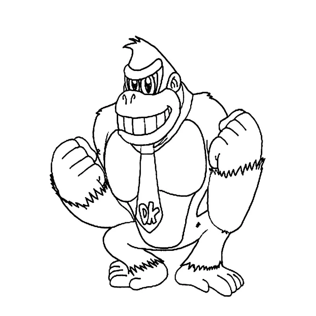 Donkey Kong coloring page to print for free