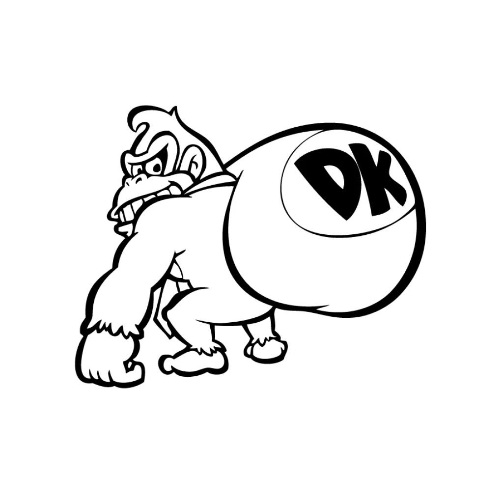 Donkey Kong coloring page to print for free