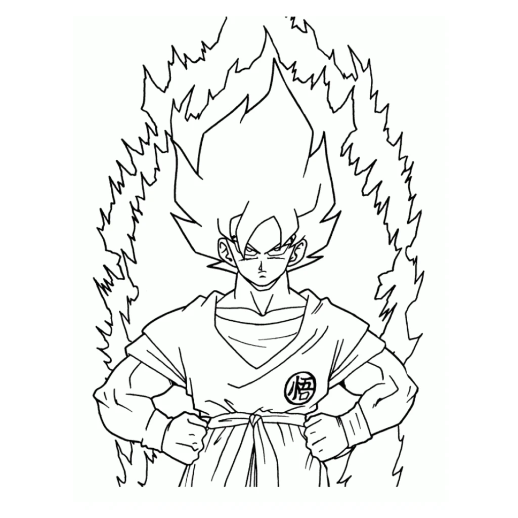 Dibujo de Goku En Acción para colorear e imprimir gratis