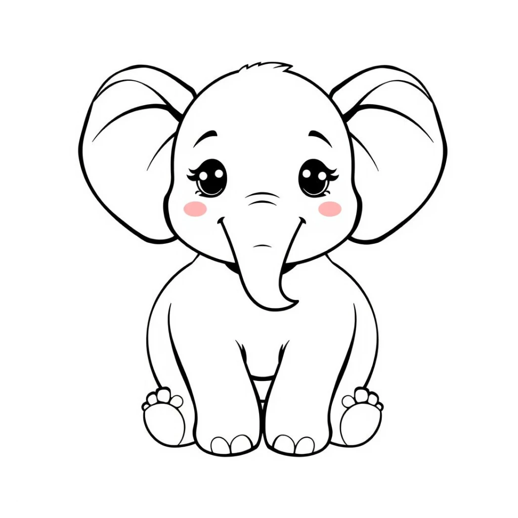 Dibujo de Elefante Lindos para colorear e imprimir gratis
