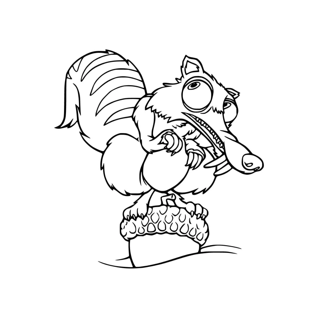 Dibujo de Scrat De La Era De Hielo para colorear e imprimir gratis