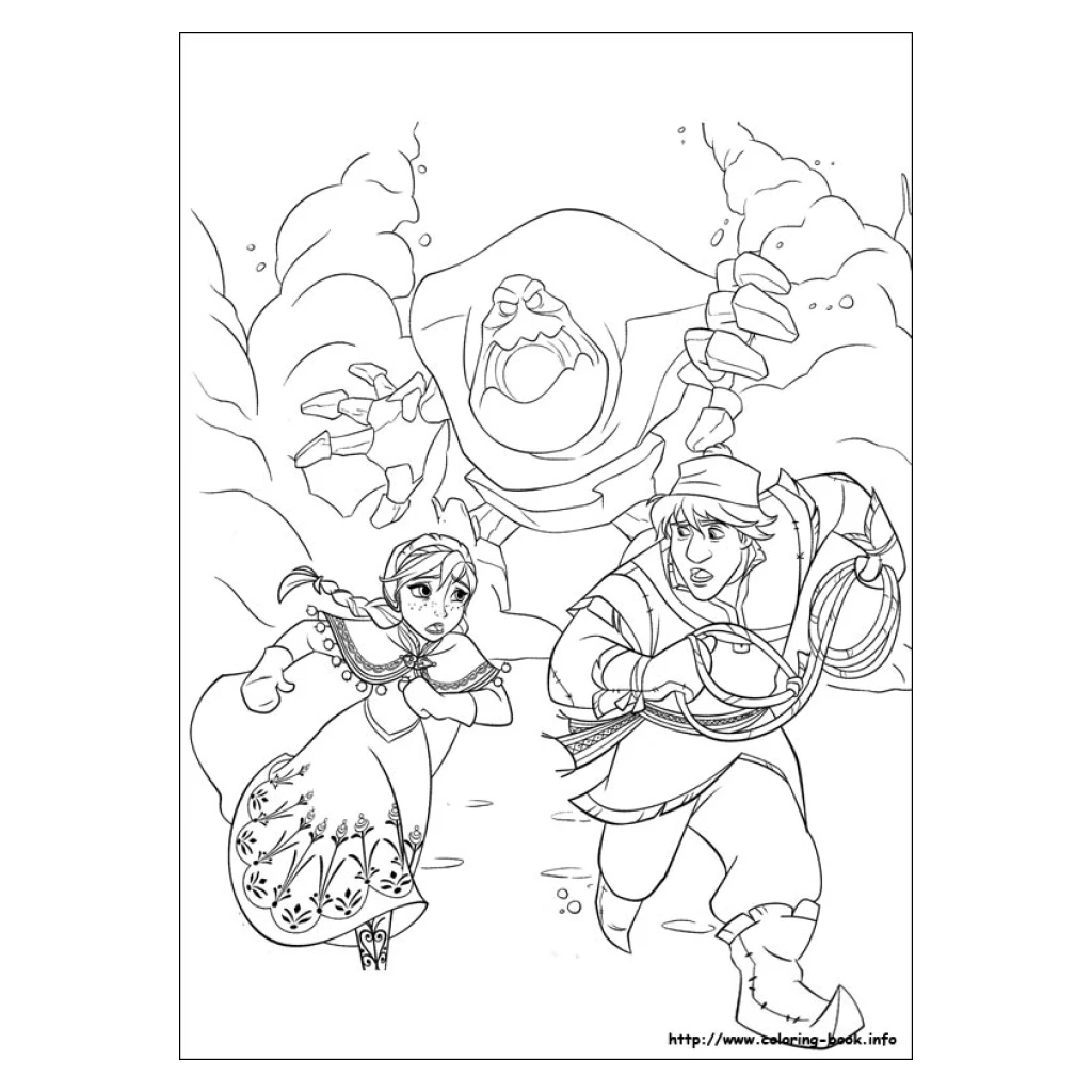 Desenho de Frozen  Elsa E Kristoff para colorir e imprimir grátis