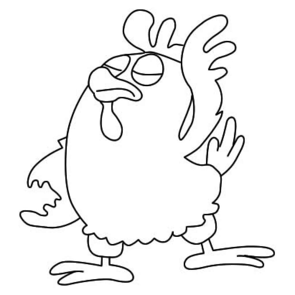 Dibujo de Pollo Divertido para colorear e imprimir gratis