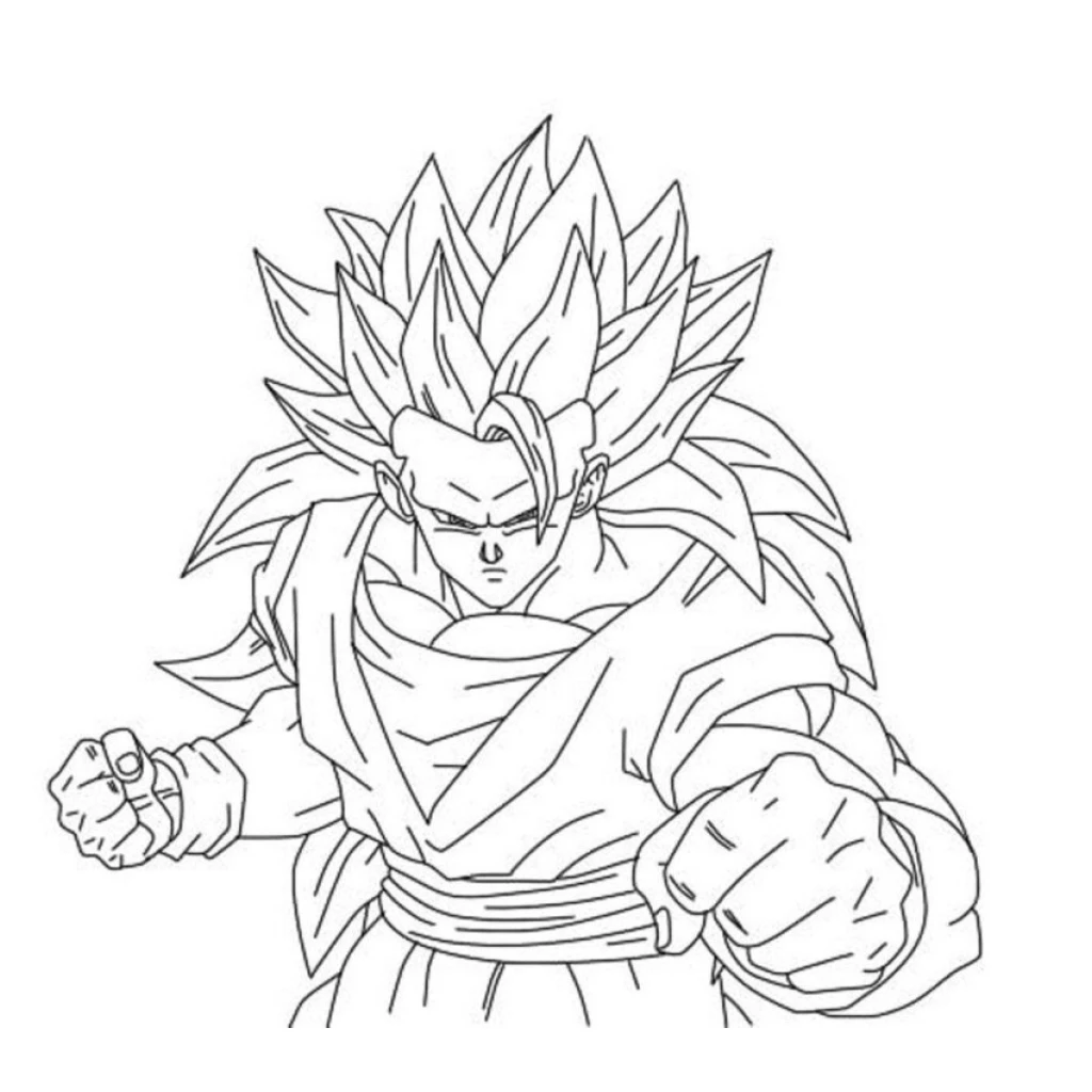 Super Saiyan Goku coloring page to print for free