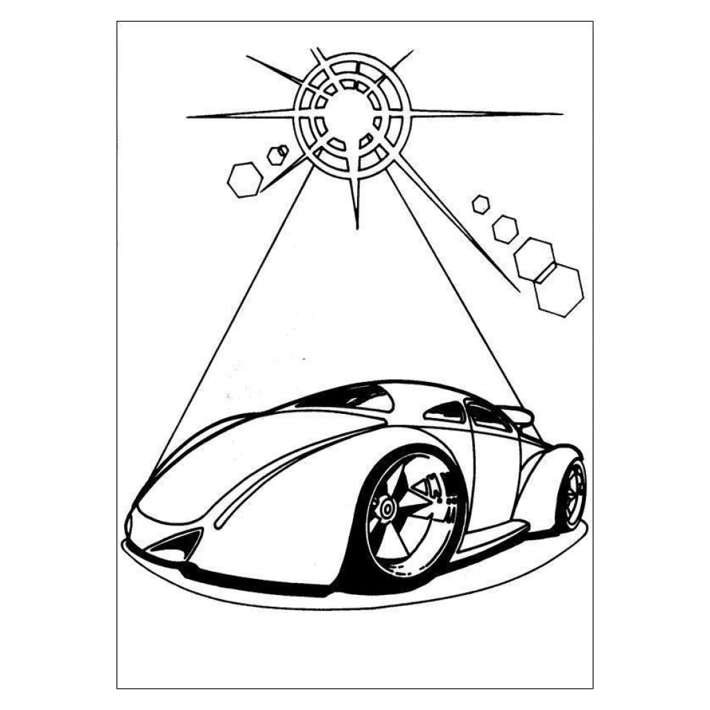 Futuristic Car coloring page to print for free