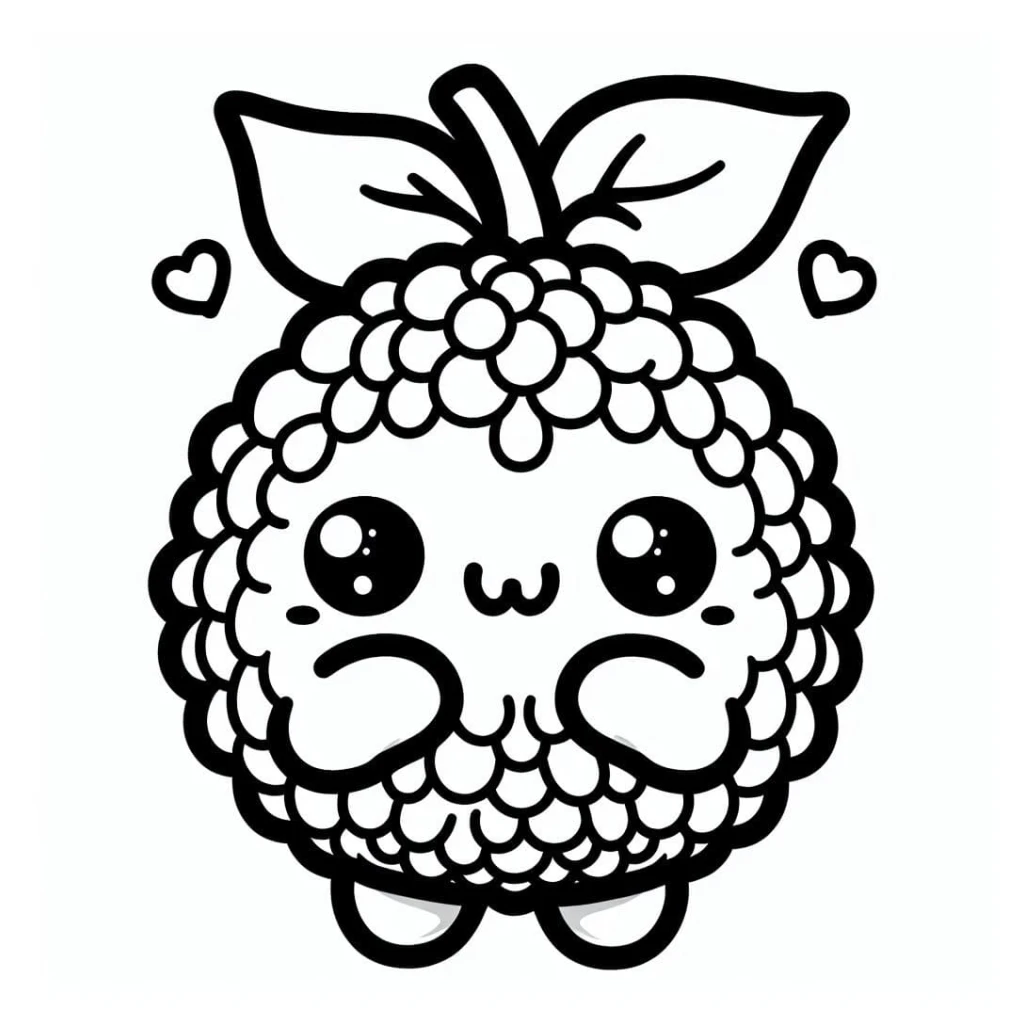 Kawaii Jackfruit coloring page to print for free