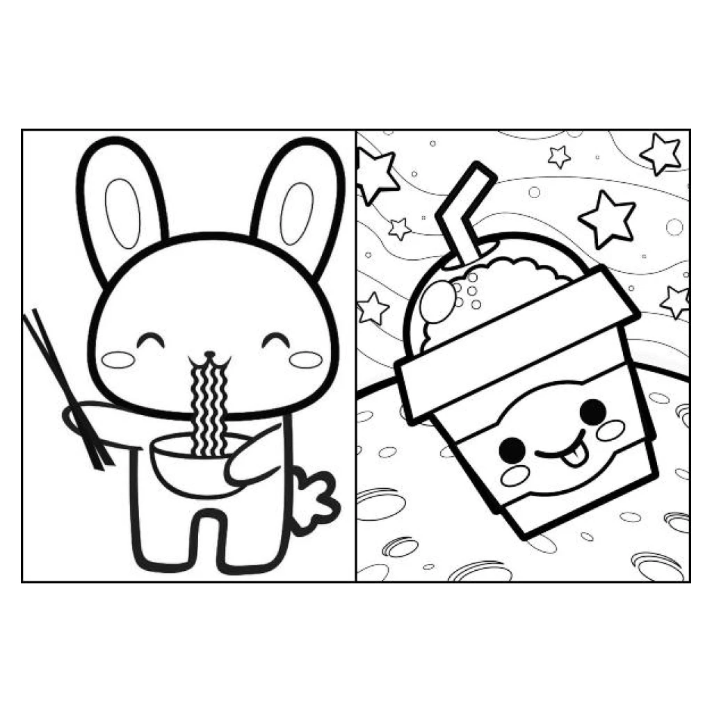 Desenho de Kawaii tomando refresco para colorir e imprimir grátis