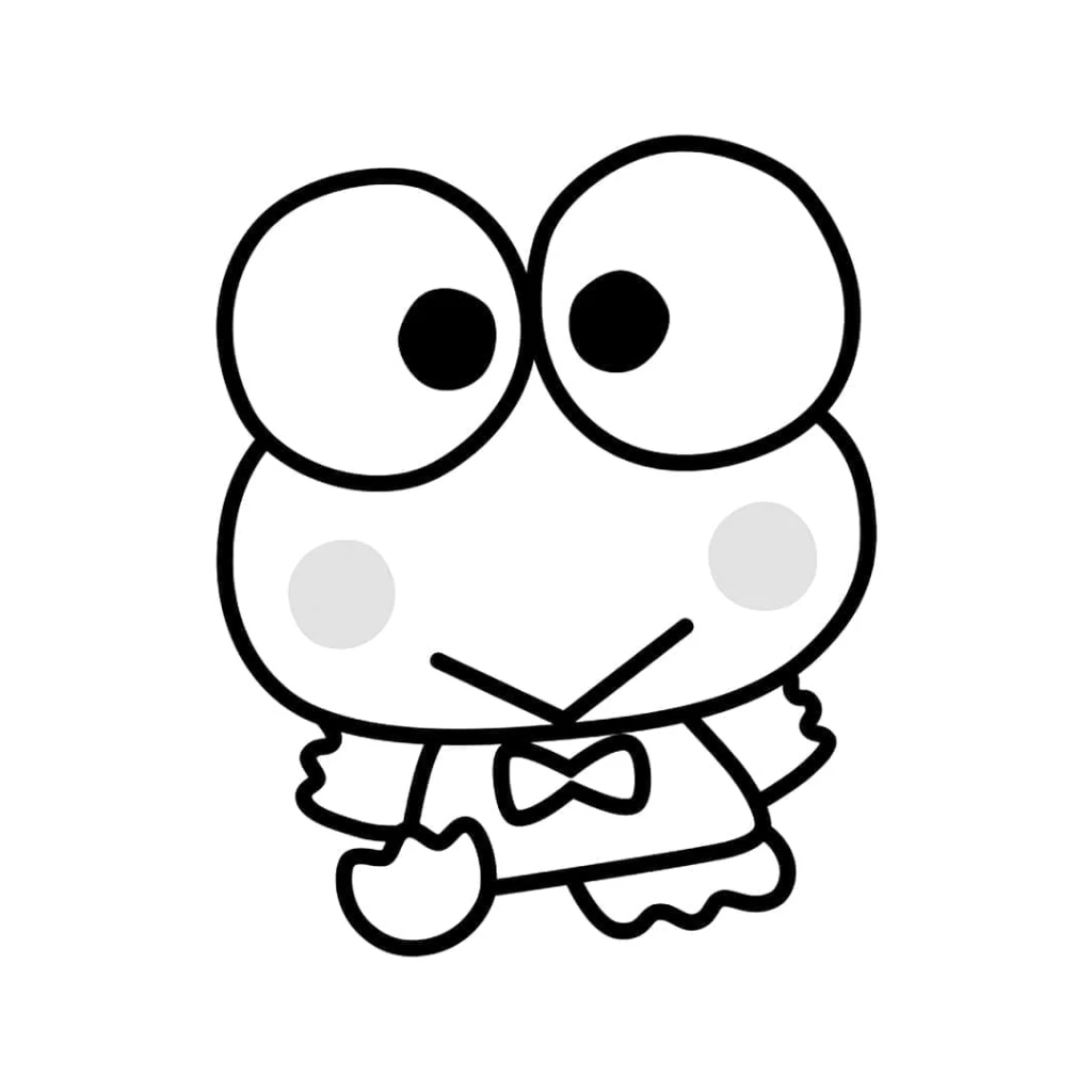 Happy Keroppi coloring page to print for free