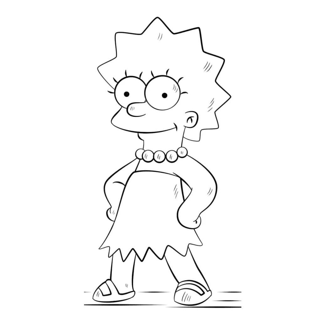 Lisa Simpson coloring page to print for free