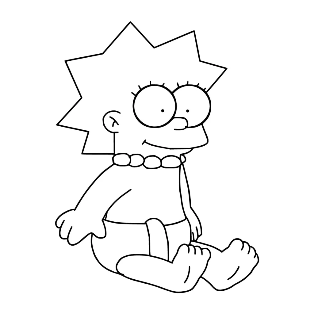 Lisa Simpson coloring page to print for free