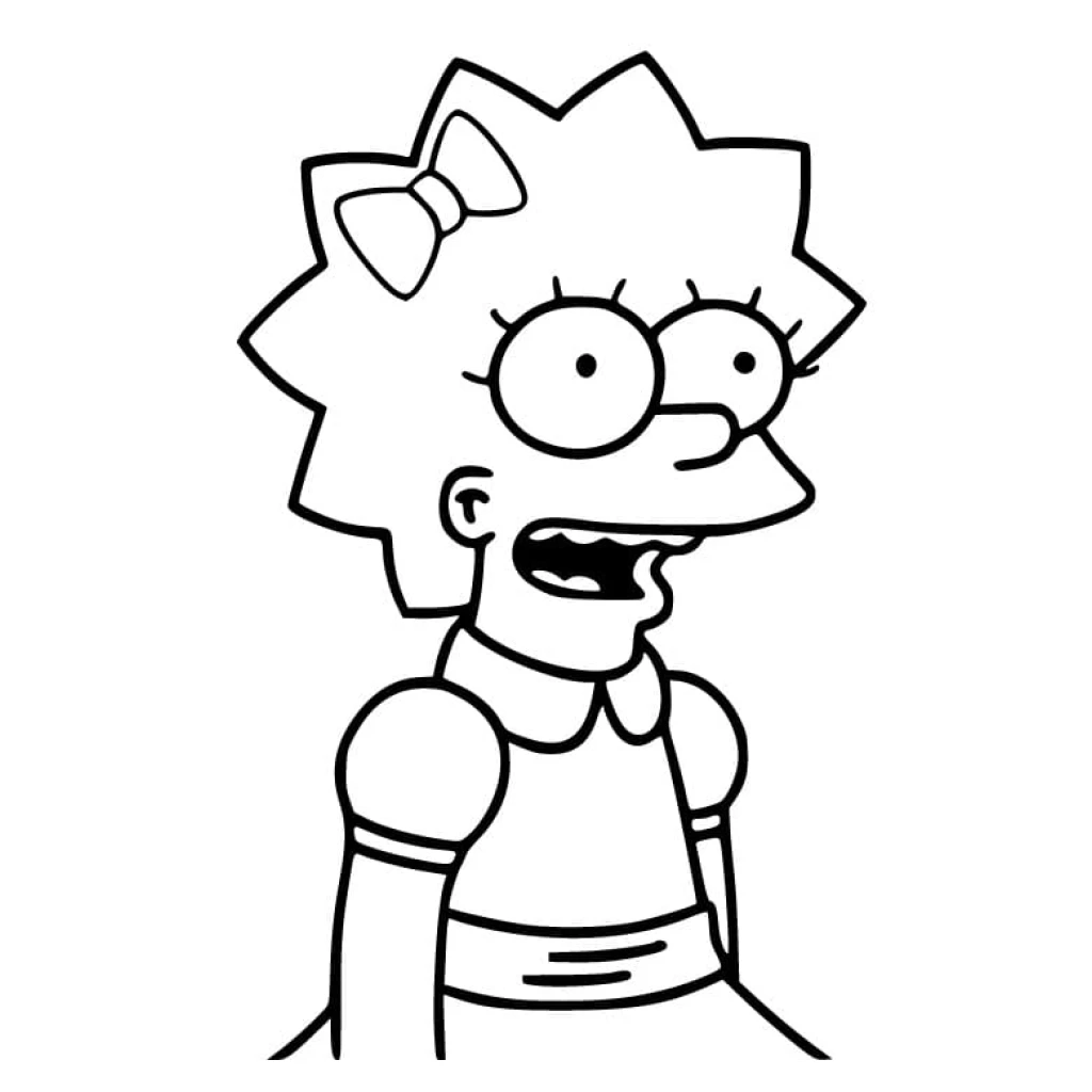 Maggie Simpson coloring page to print for free