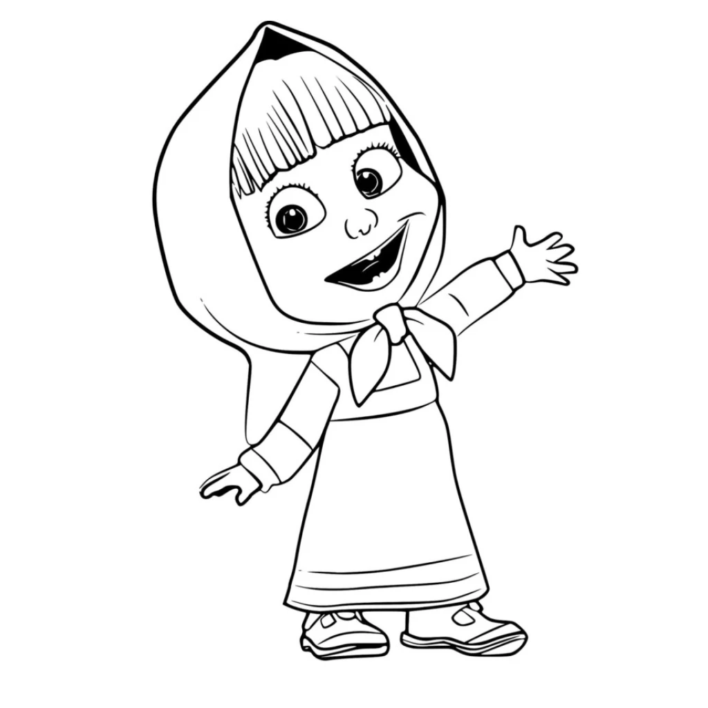 Desenho de Masha Alegre para colorir e imprimir grátis