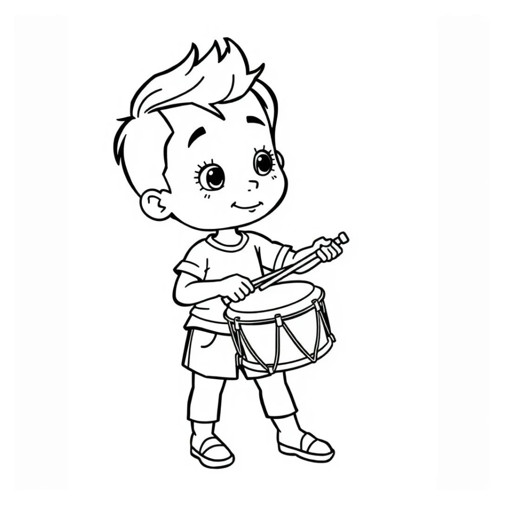 Drummer Boy coloring page to print for free