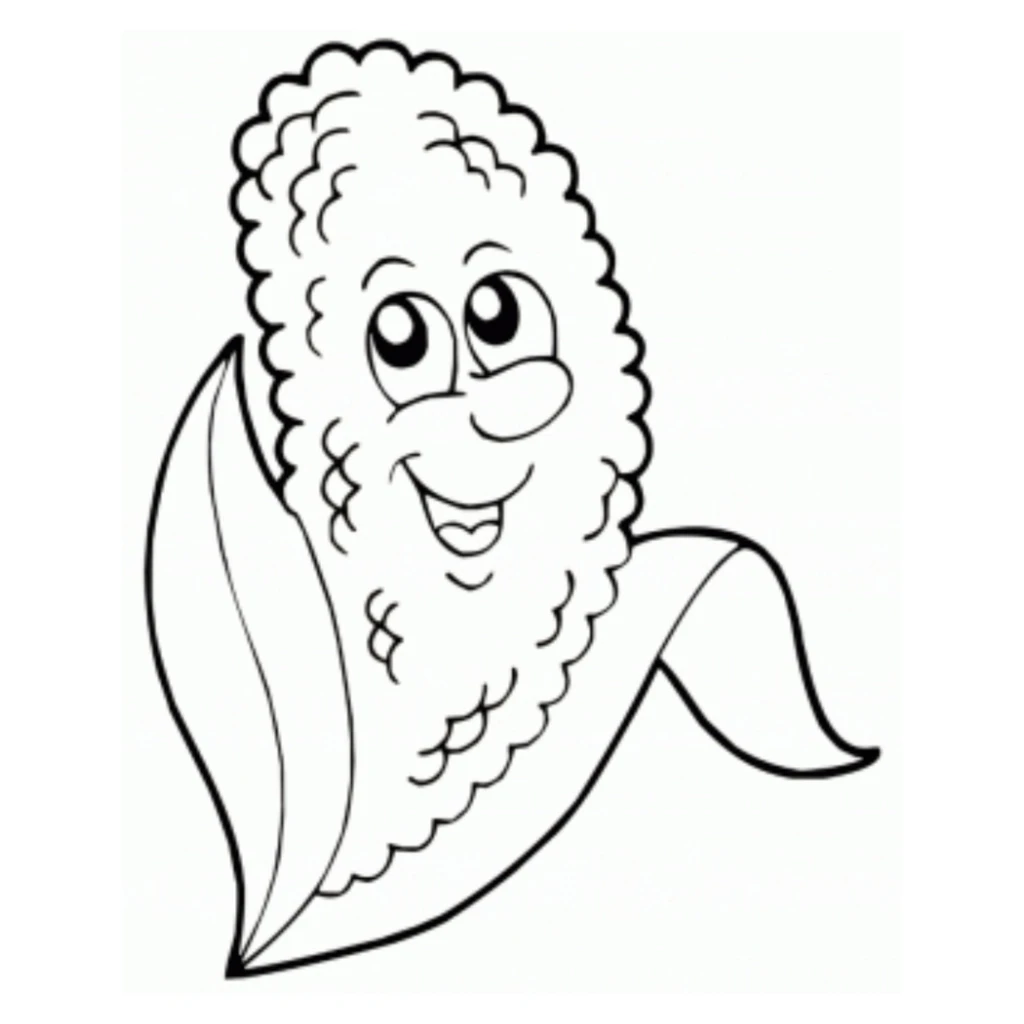 Desenho de Milho Divertido para colorir e imprimir grátis