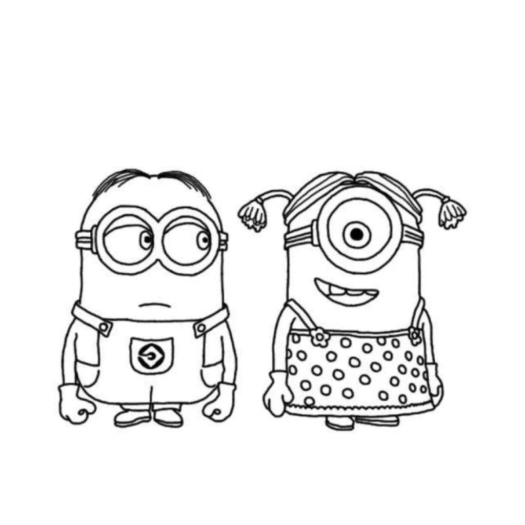 Minions coloring page to print for free
