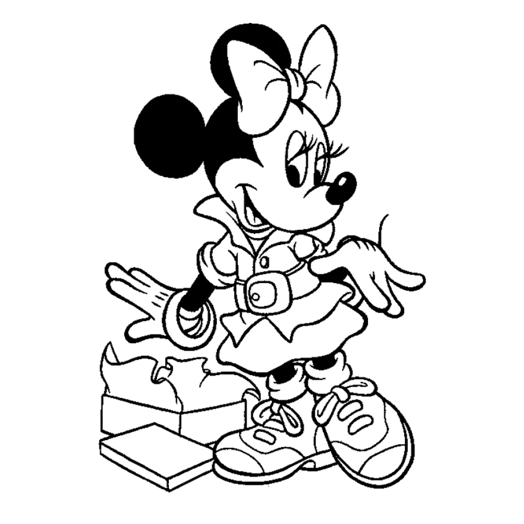 Desenho de Minnie para colorir e imprimir grátis