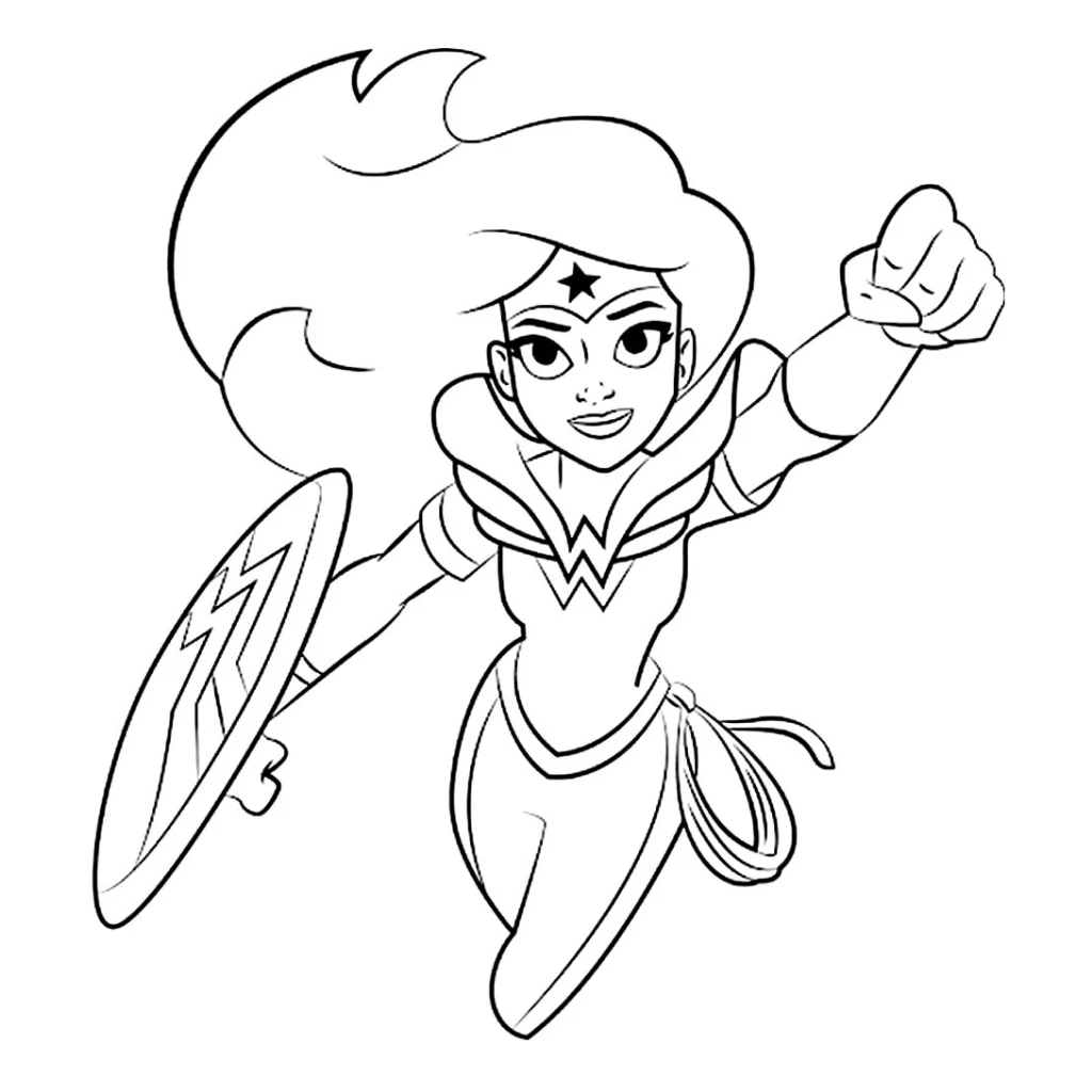 Desenho de Mulher-Maravilha para colorir e imprimir grátis