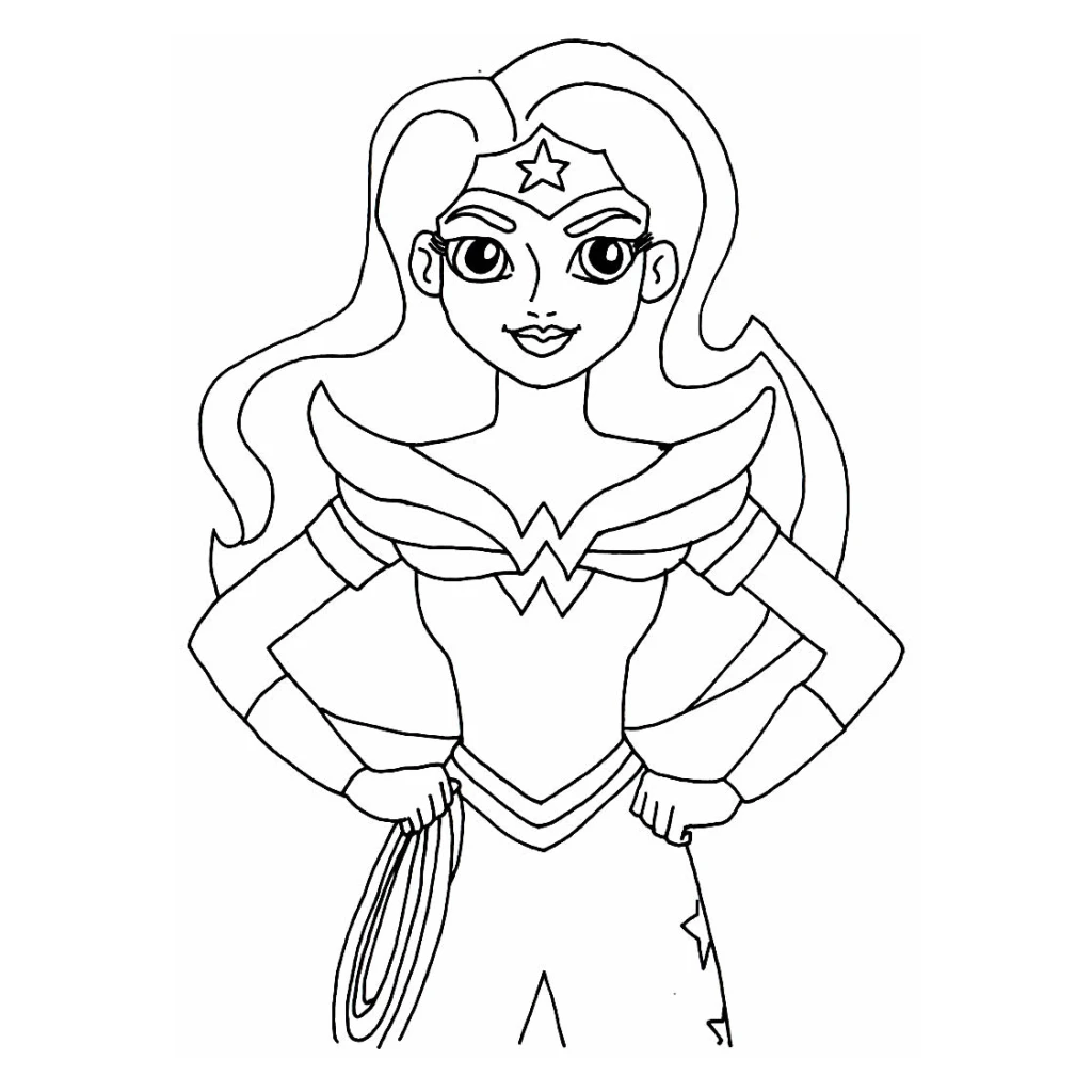 Desenho de Mulher-Maravilha para colorir e imprimir grátis