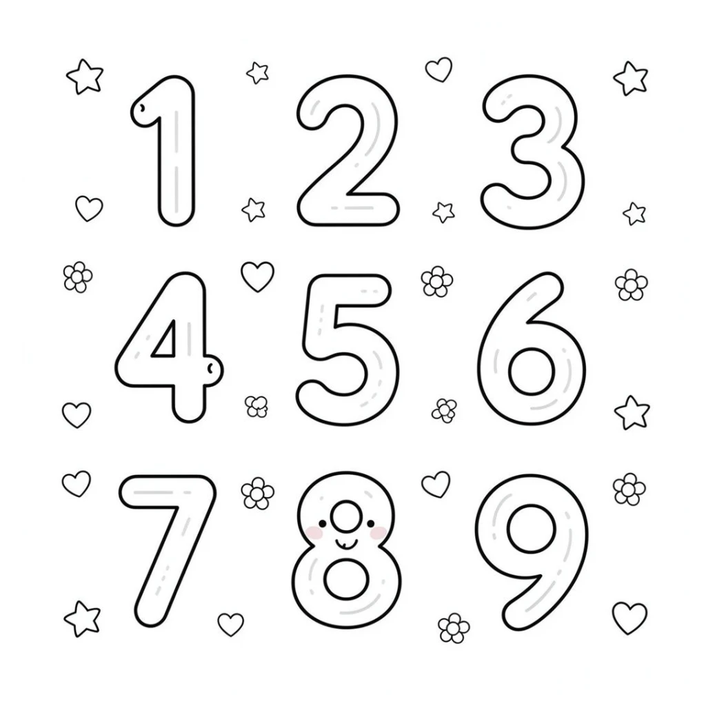Desenho de : Números Divertidos para colorir e imprimir grátis
