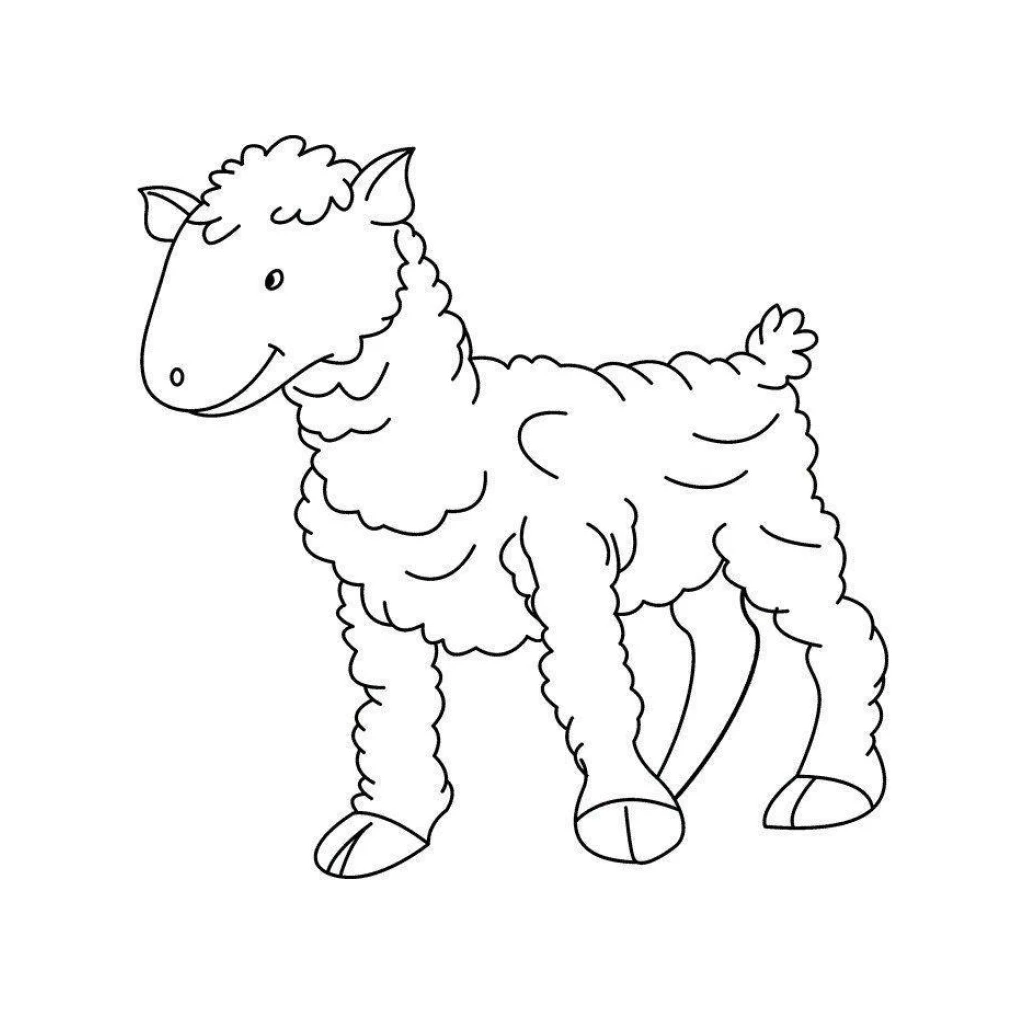 Sheep coloring page to print for free