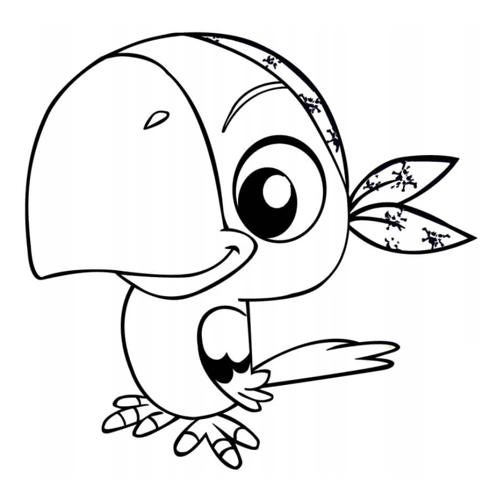 Desenho de Papagaio para colorir e imprimir grátis
