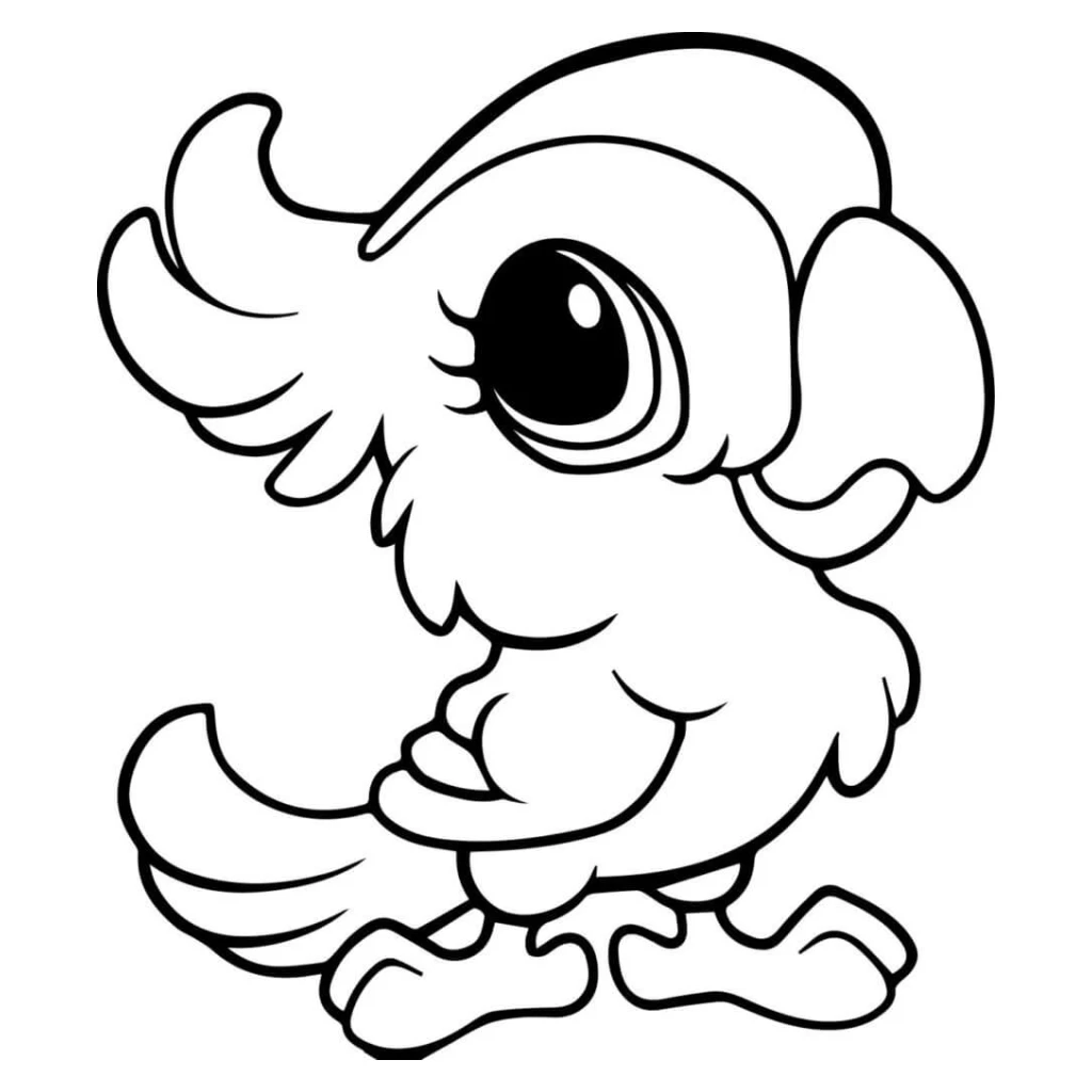 Parrot coloring page to print for free