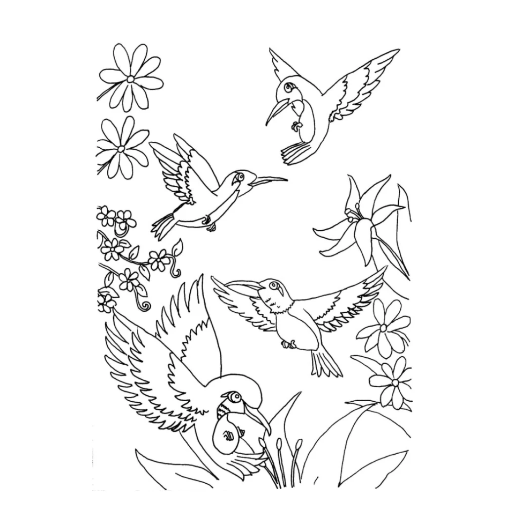 Dibujo de Pájaros En Un Jardín para colorear e imprimir gratis