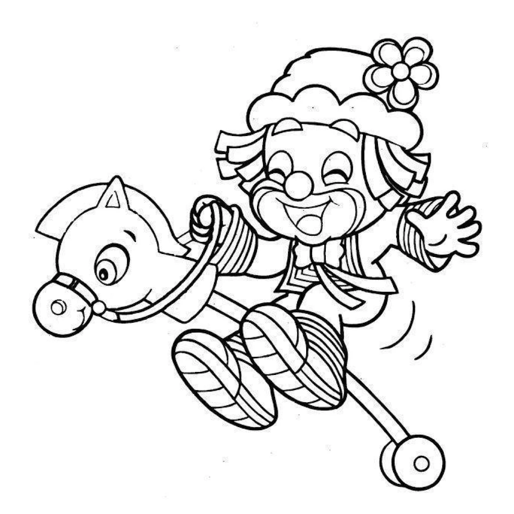 Clown Playing coloring page to print for free