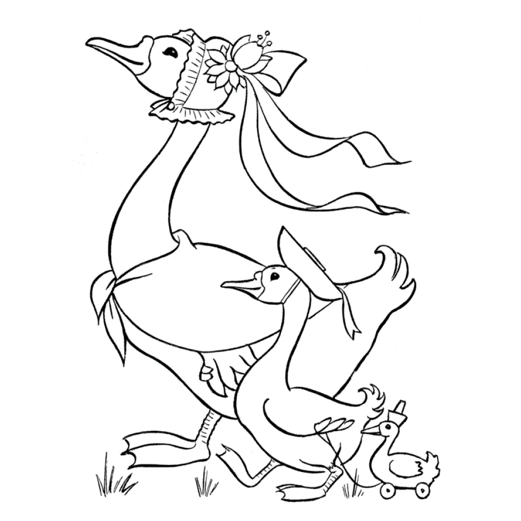 Desenho de Patos Divertidos para colorir e imprimir grátis