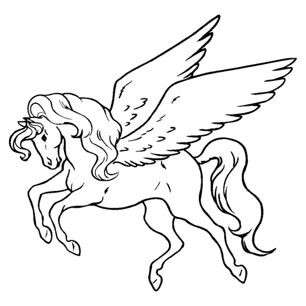 Pegasus coloring page to print for free