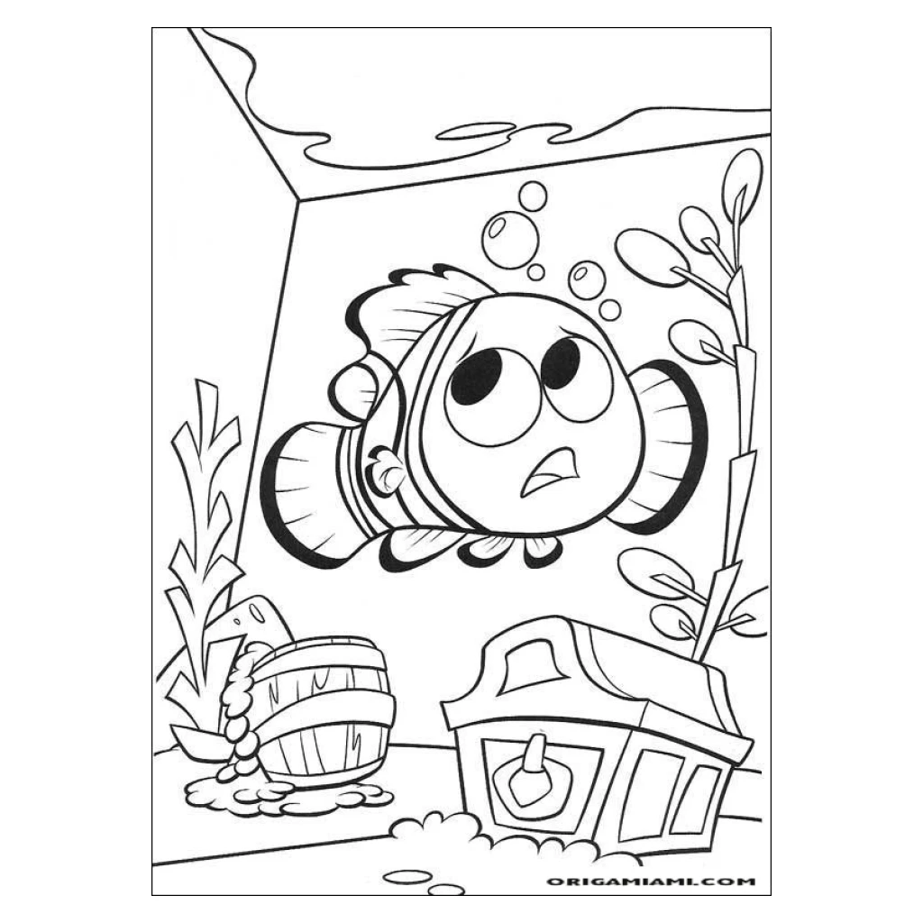 Fish In The Aquarium coloring page to print for free