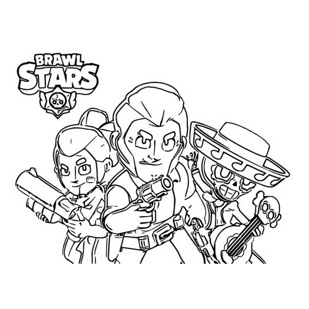 Brawl Stars Characters coloring page to print for free